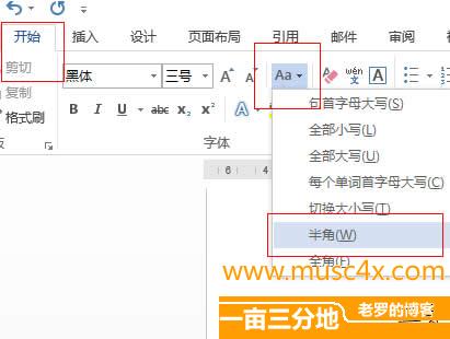 word2013全角和半角之间转换