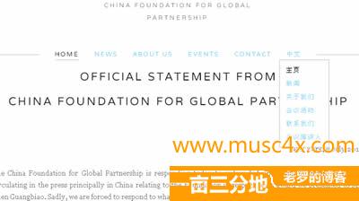 中国全球合作基金（The China Foundation for Global Partnership）官网截图